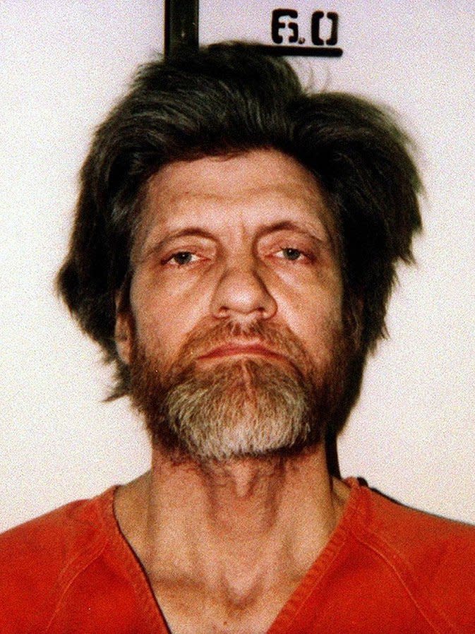 Theodore "Ted" Kaczynski, also known as The Unabomber, is shown in his official mugshot following his arrest on File Photo by the Federal Bureau of In April 3, 1996. File Photo by the Federal Bureau of Investigation/Wikimedia Commons