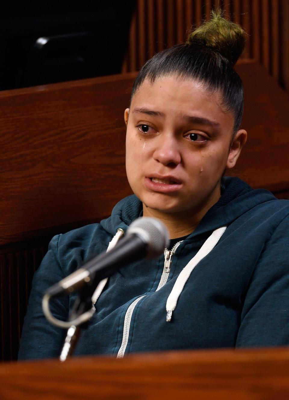 File photo of Tanisha Vicento, former girlfriend of Sergio Correa, testifying at his probable cause hearing in September.