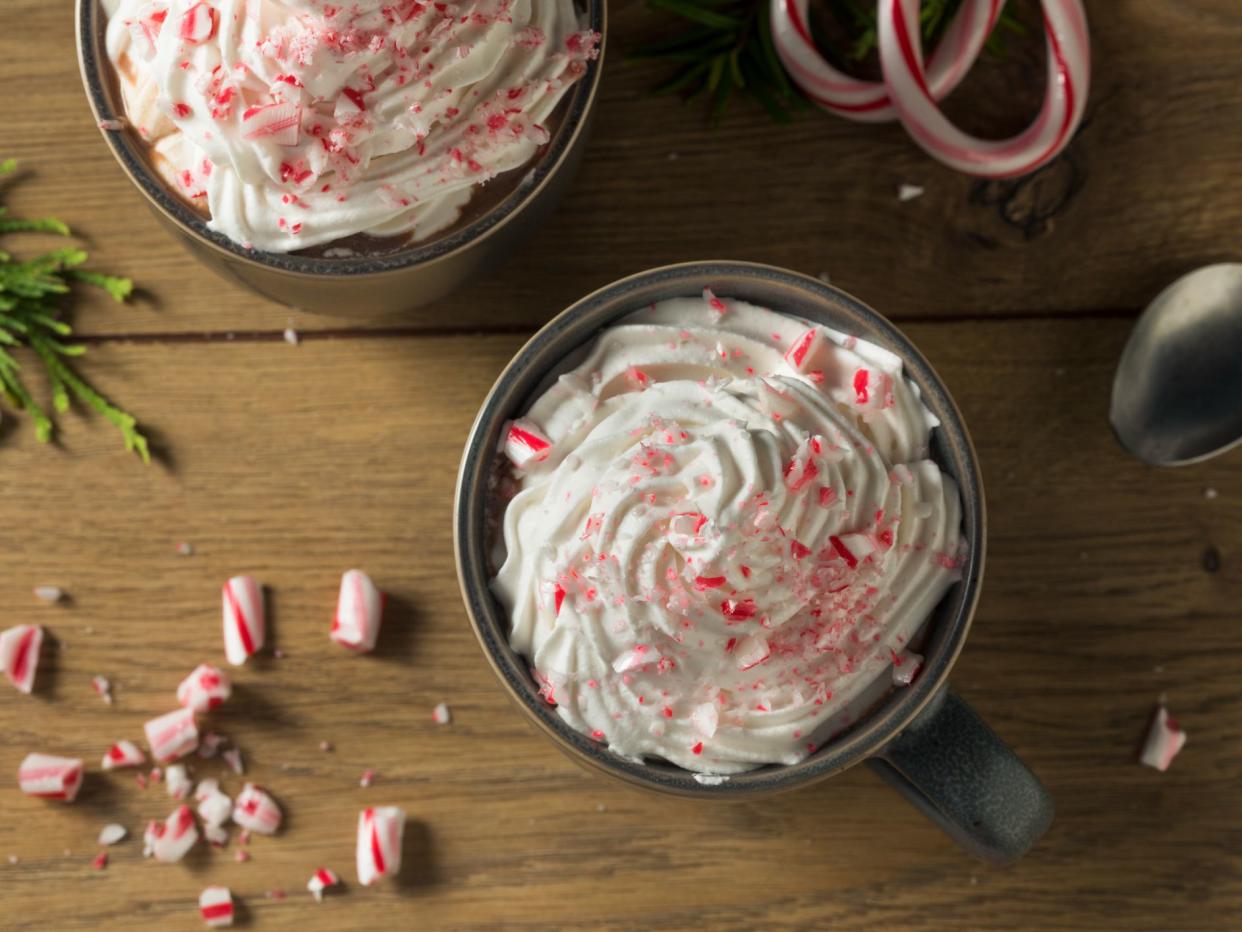Sweet Peppermint Hot Coffee Mocha with Whipped Cream