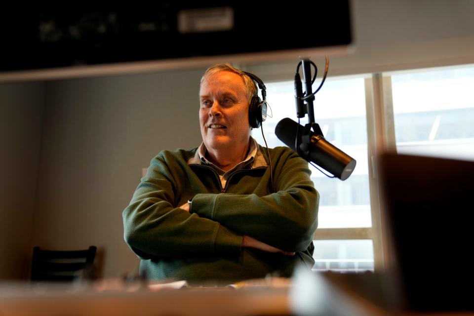 Paul Murnane is shown at 880AM during a broadcast, in New York City. Thursday, April 20, 2023 