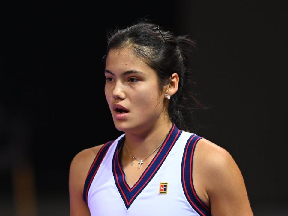 Emma Raducanu was beaten by Wang Xinyu in Linz (PA) (PA Wire)