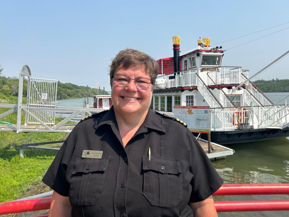 Joan Steckhan, owner and operator of the Prairie Lily, urges people to exercise caution when venturing out into the river.