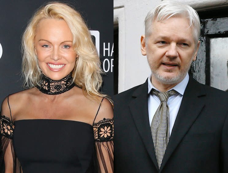 Pamela Anderson and Julian Assange are teaming up — in more ways than one. (Photo: AP Photo)