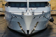 A crew member works on the foredeck of the super yacht Indian Empress, owned by fugitive Indian businessman Vijay Mallya, in Valletta's Grand Harbour, Malta, December 9, 2016. REUTERS/Darrin Zammit Lupi