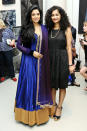 TORONTO, ON - SEPTEMBER 12: Actress Sridevi and director Gauri Shinde at Guess Portrait Studio on Day 7 during the 2012 Toronto International Film Festivalat Bell Lightbox on September 12, 2012 in Toronto, Canada. (Photo by Charles Leonio/Getty Images for Guess)