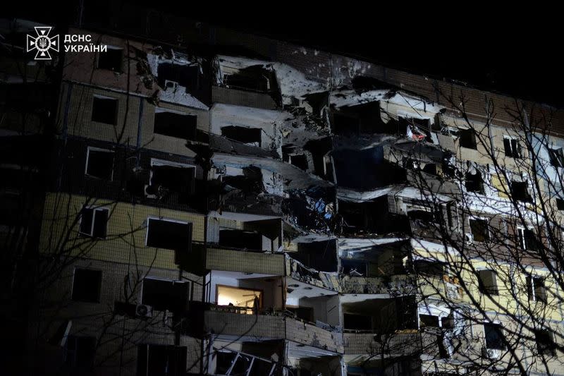 Missile hits apartment buildings in Ukraine's Kryvyi Rih