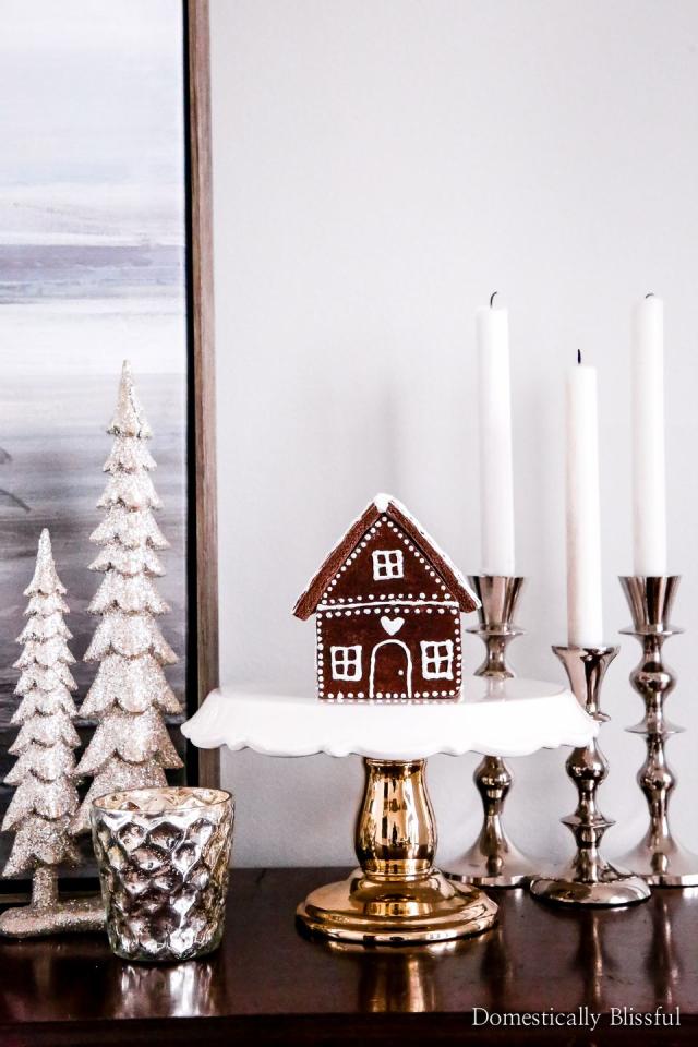 DIY Sparkling Snowy Candle Holder - Domestically Blissful