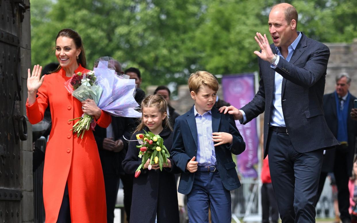 The Duke and Duchess of Cambridge were joined by Princess Charlotte and Prince George at Cardiff on Saturday - Karwai Tang/WireImage