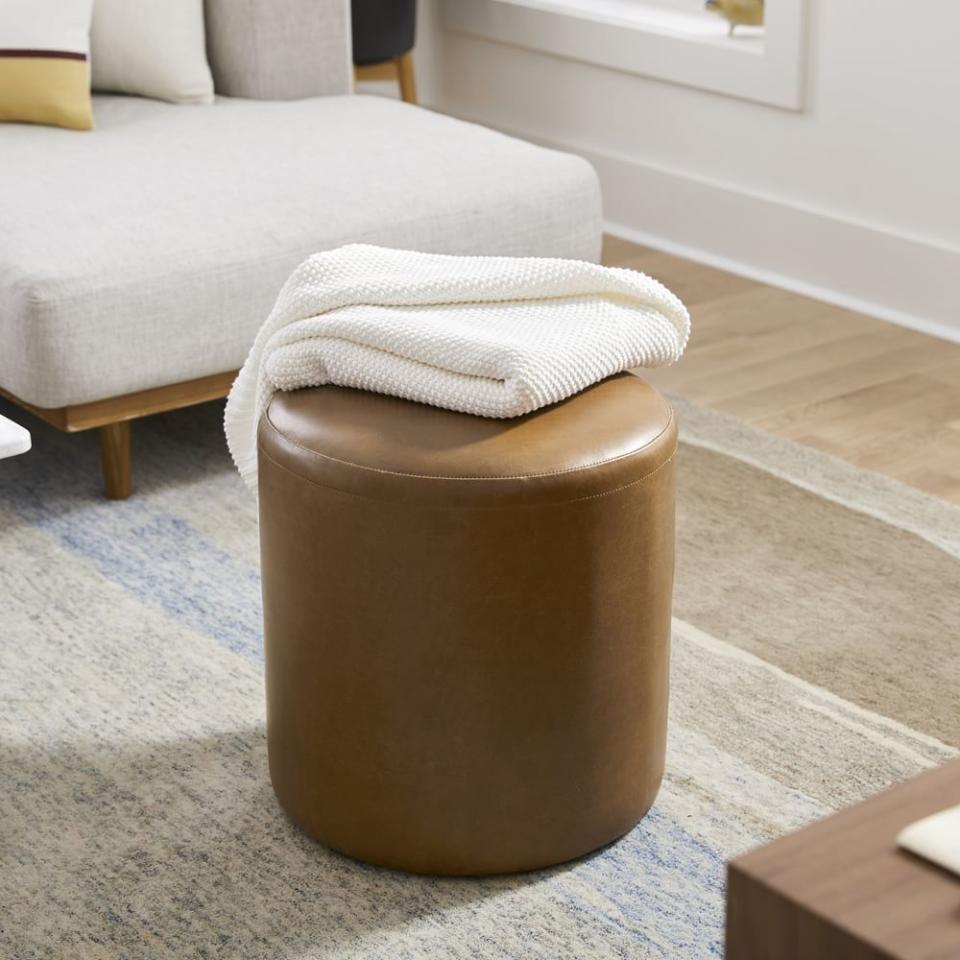 11) Isla Leather Ottoman