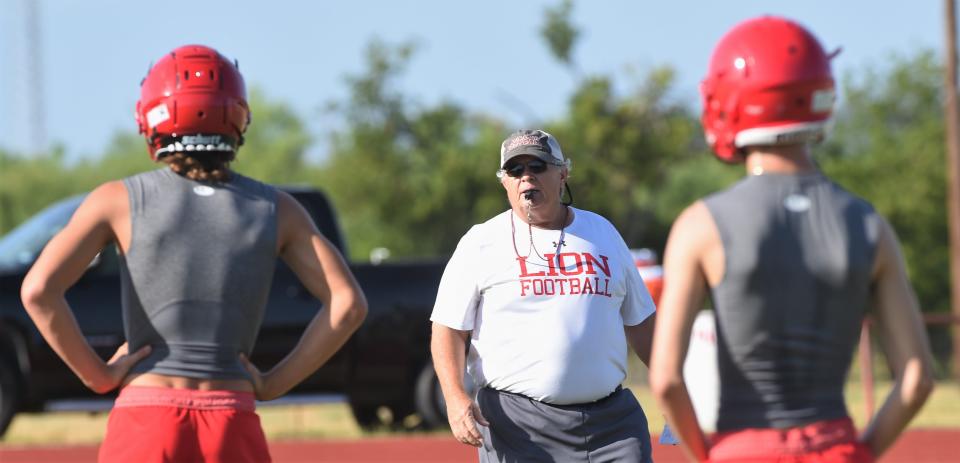 Denney Faith during practice Aug. 1, when teams began fall workouts. The goal was to be playing 4½ months later, and the Lions are doing just that.