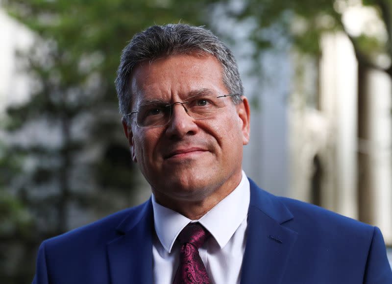 FILE PHOTO: EU Commission Vice President Maros Sefcovic arrives at the Europe House in London