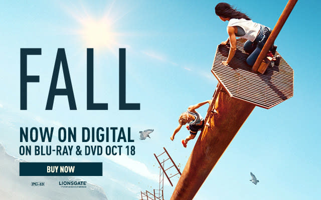 Get your heart pumping with Fall, a new thriller that will take you to terrifying heights. Watch it on demand right now, and on DVD/Blu-ray on October 18.Watch it on demand right now