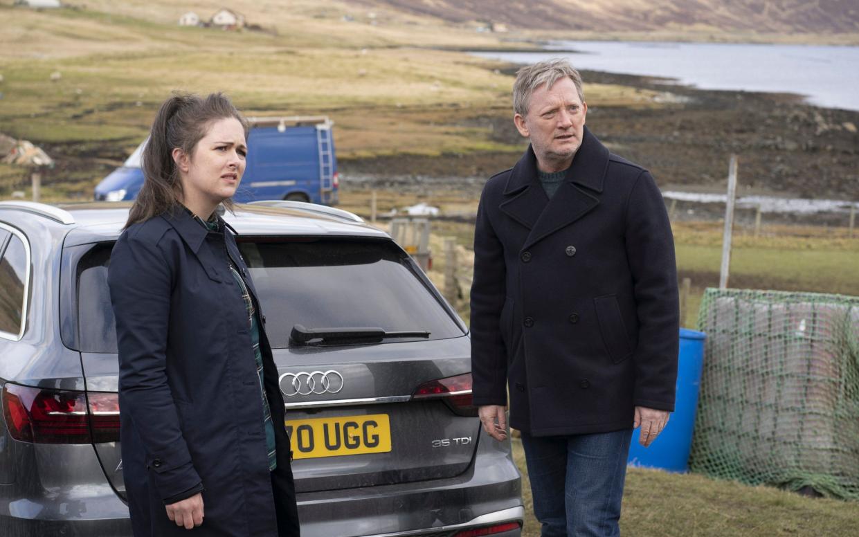 Alison O'Donnell and Douglas Henshall star in Shetland - BBC