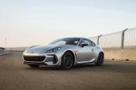 This photo provided by Subaru shows the 2024 BRZ. This lightweight sport coupe excels on curvy roads thanks to its agile handling and quick steering. (Subaru of North America via AP)