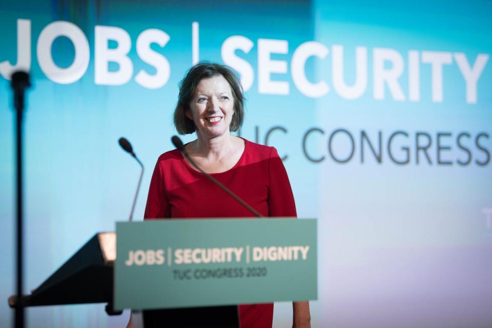 Frances O’Grady, General Secretary of the TUC, said the Government was ‘spoiling for a fight’ with striking workers (Stefan Rousseau/PA) (PA Archive)