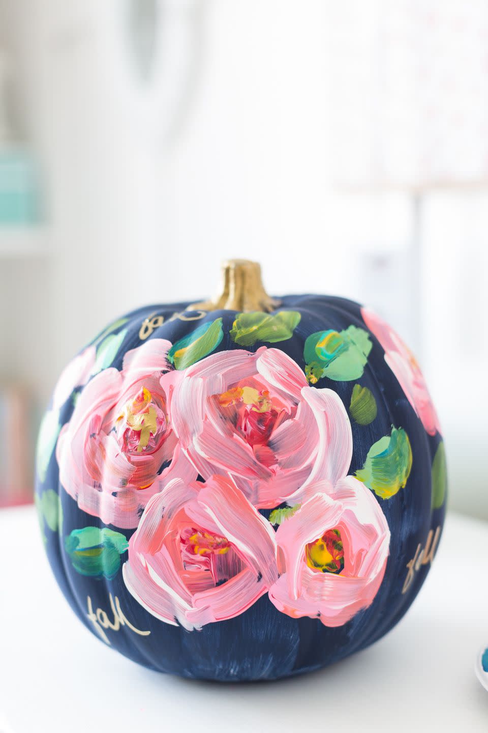 Painted Floral Pumpkin