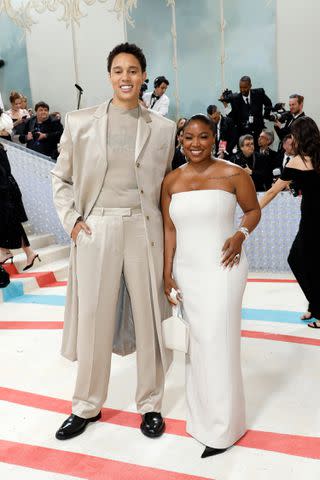 <p>Mike Coppola/Getty</p> Brittney Griner and Cherelle Griner