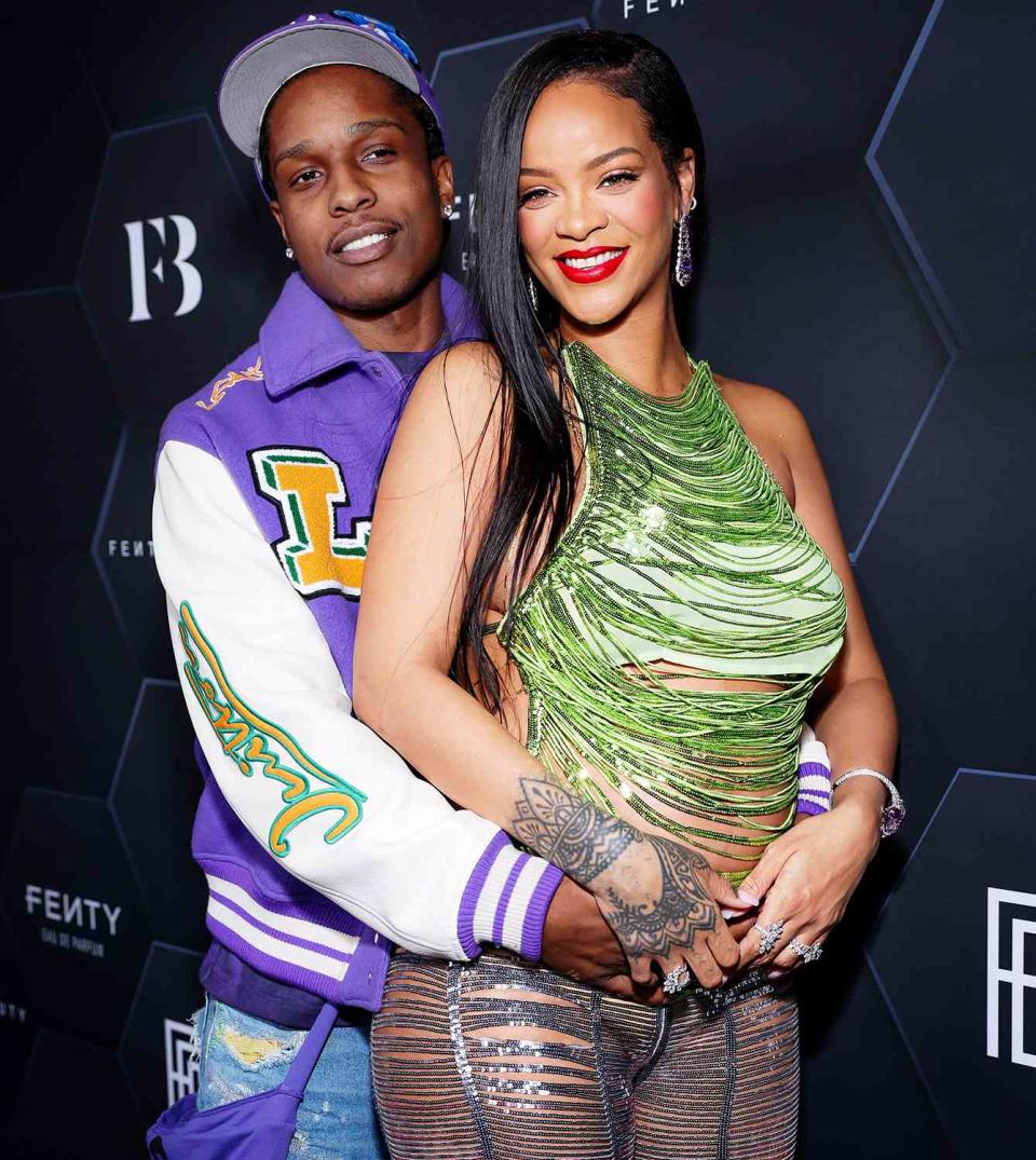 A$AP Rocky and Rihanna celebrate Fenty Beauty &amp;amp; Fenty Skin at Goya Studios on February 11, 2022 in Los Angeles, California.