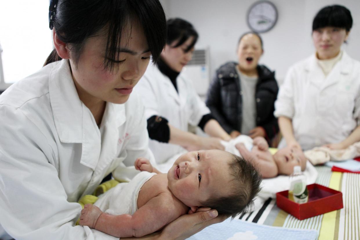 Birth rate: The change to China's one-child policy has led to a boost in the numbers of babies born: AFP/Getty Images