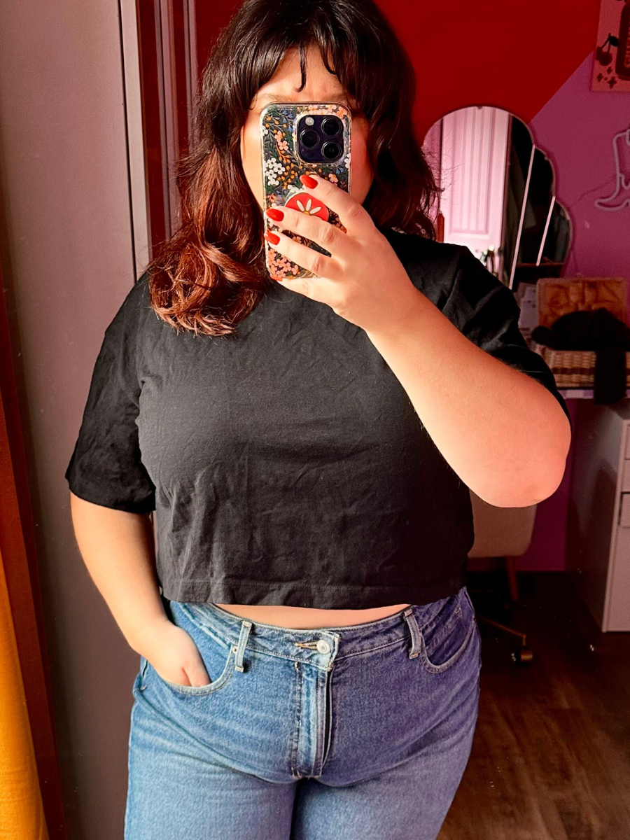   Vintage Oversized Crop T-Shirt (Photo via Author)