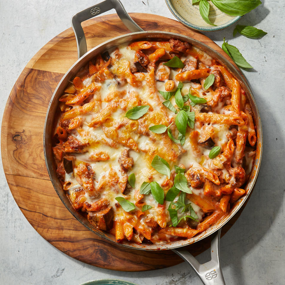 Penne with Sausage & Eggplant Bolognese