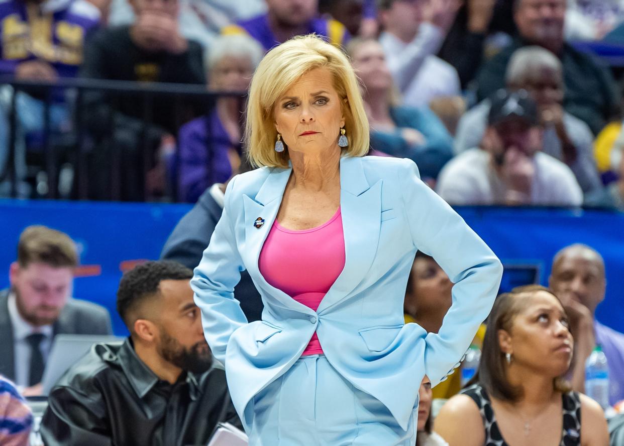 LSU's Kim Mulkey has threatened legal action against the Washington Post, which is preparing a piece on the basketball coaching legend. The Tigers are the defending national champions. They will meet UCLA in a Sweet 16 matchup Saturday.