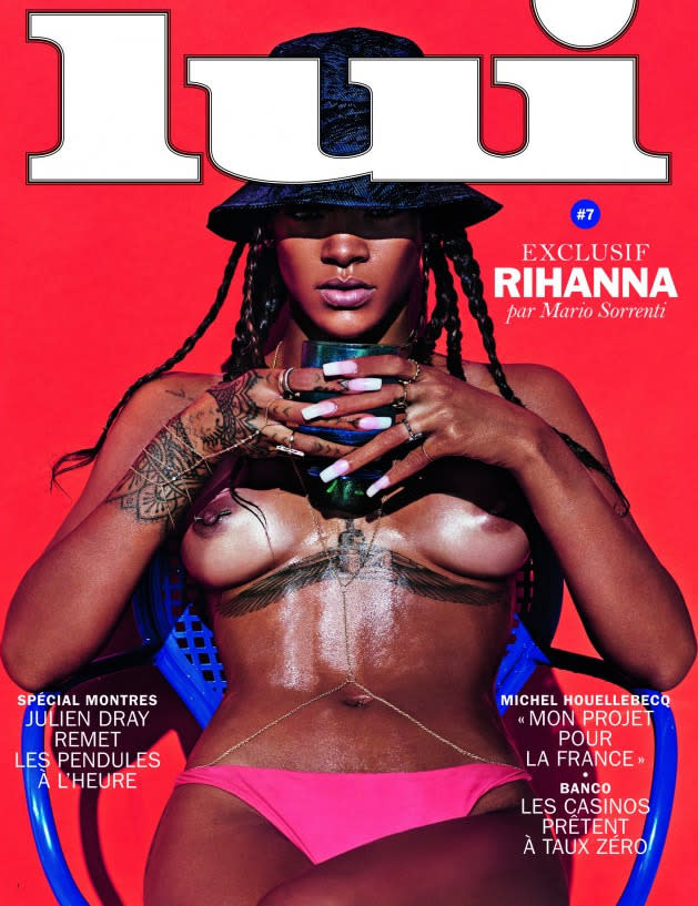 Rihanna lui précédait en Mai 2015 avec une couverture complètement topless qui a fait couler beaucoup d’encre… 