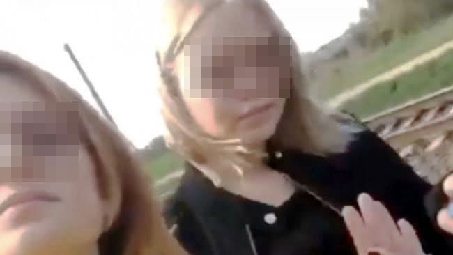 Nadia and Masha filmed themselves walking onto Russian train tracks in what police believe was an alleged double-suicide. Photo: Instagram