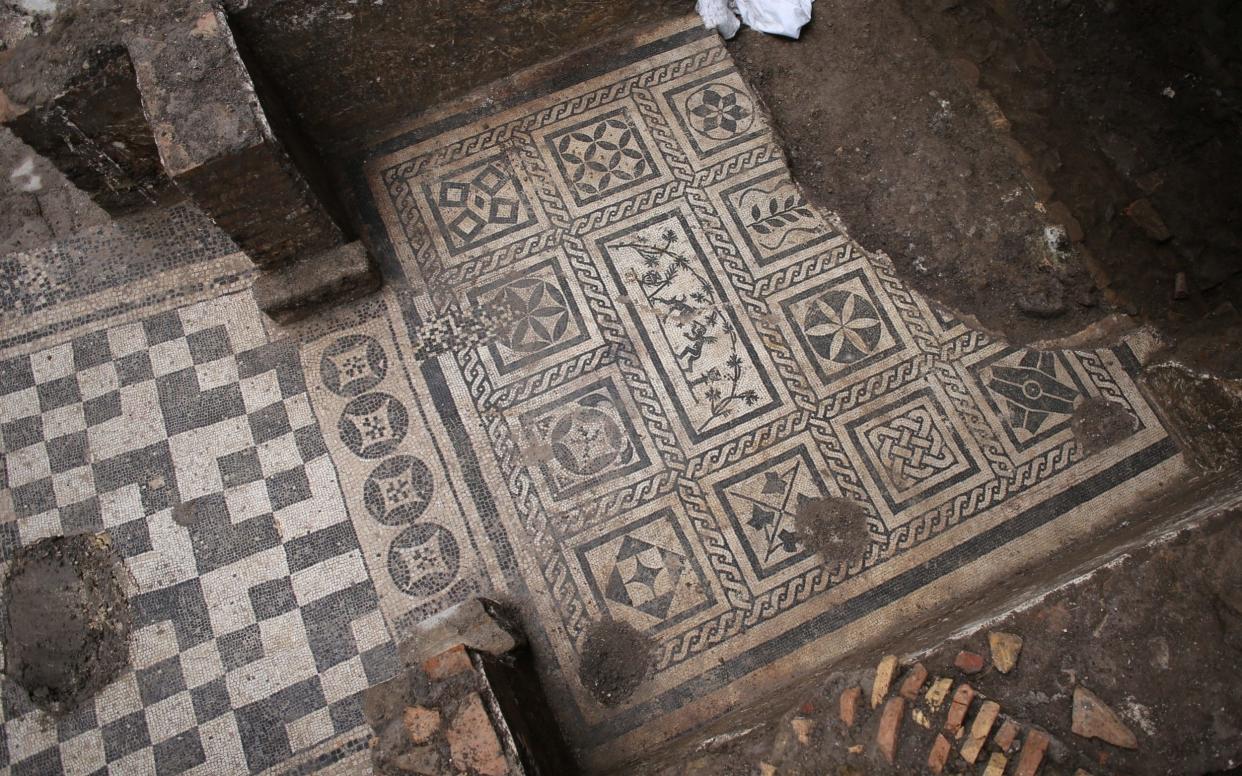 Archaeologists found mosaics depicting birds, satyrs and cupids.