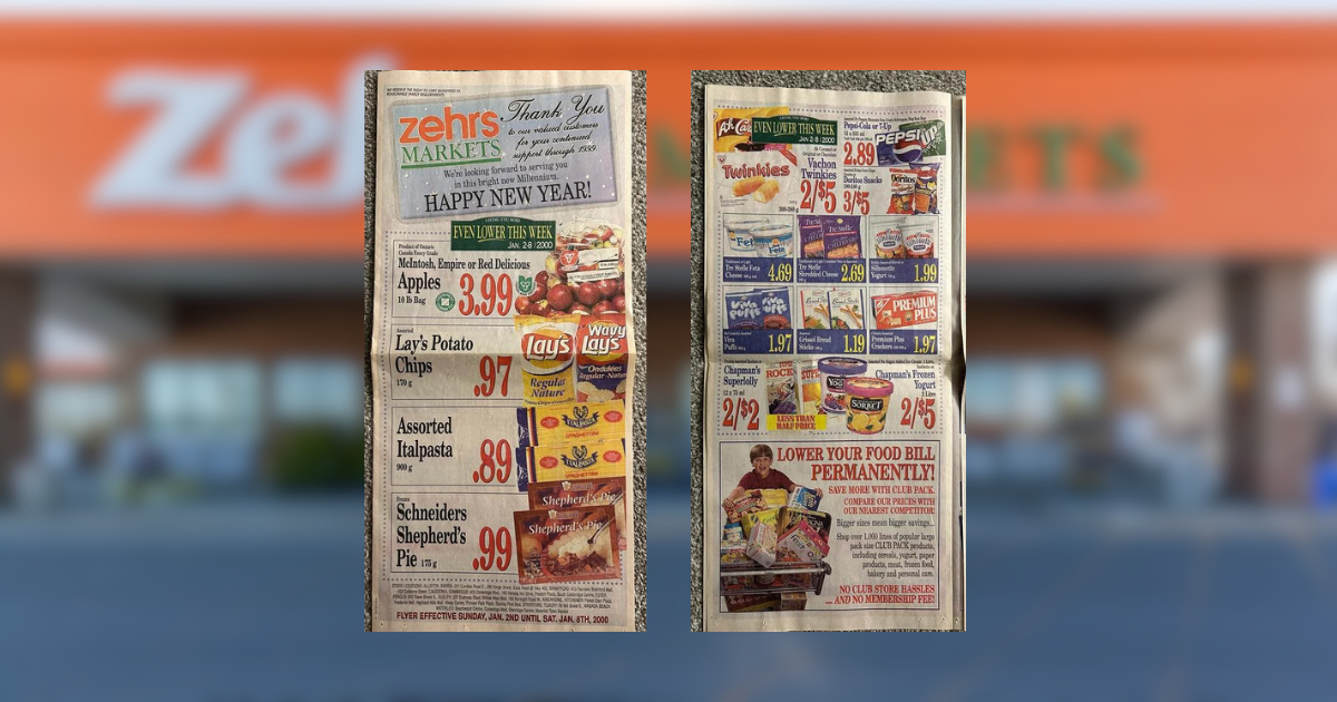 Grocery flyer from the year 2000 goes viral for low prices: 'Everything is at least double that now.'