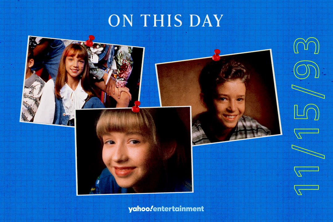 Britney Spears, Justin Timberlake and Christina Aguilera joined The New Mickey Mouse Club on this day in 1993. (Photo illustration: Yahoo News; Photo: Everett Collection)