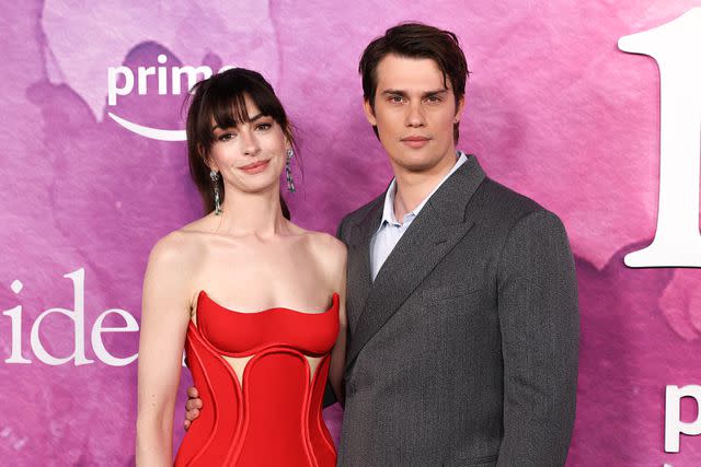 <p>Manoli Figetakis/WireImage</p> Anne Hathaway and Nicholas Galitzine