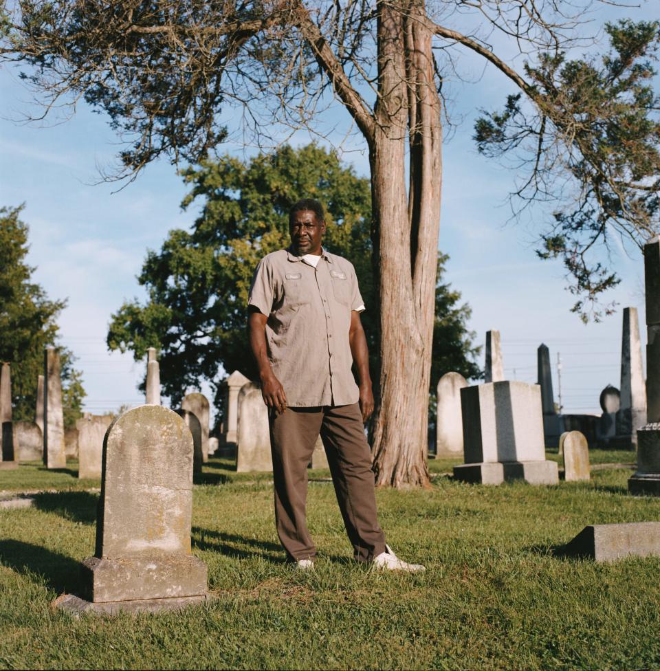 Foreman Ronnie King, 62, poses for a portrait at the Walnut Hills Cemetery in September.