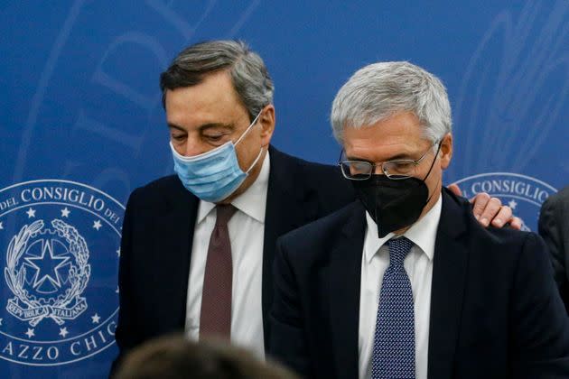 Il presidente del Consiglio, Mario Draghi e il ministro dell'Economia, Daniele Franco (Photo: FABIO FRUSTACI ANSA)