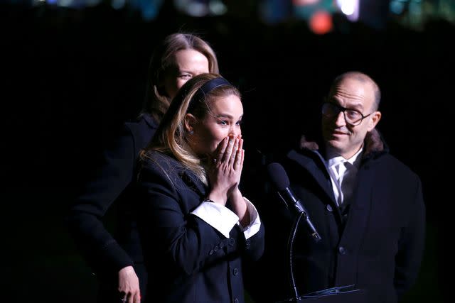 <p>John Lamparski/Getty</p> Jennifer Lawrence laughs off her wardrobe malfunction