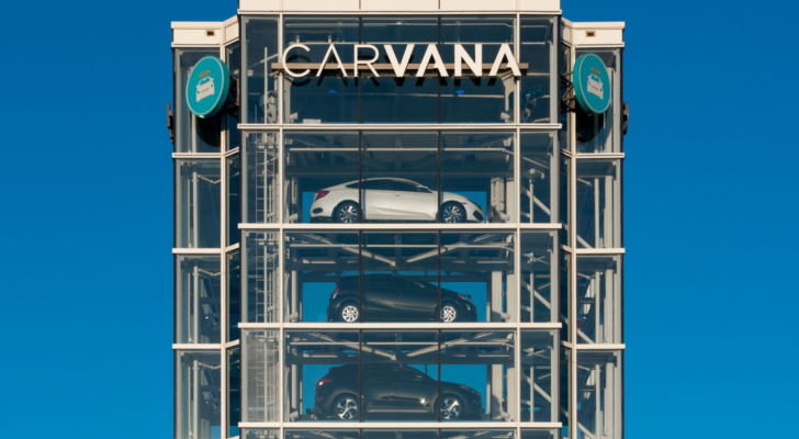 Carvana (CVNA) automobile dealership vending machine. Carvana is an online-only used car dealer.