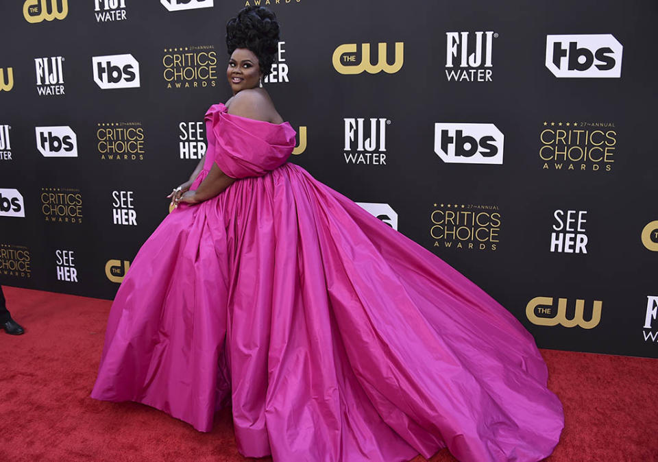 Nicole Byer arrives at the 27th annual Critics Choice Awards on Sunday, March 13, 2022, at the Fairmont Century Plaza Hotel in Los Angeles. - Credit: Jordan Strauss/Invision/AP
