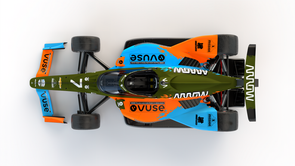 Arrow McLaren SP continued its livery design partnership with clothing brand UNDEFEATED, this year expanding to all three of the team's Indy 500 cars. Pictured here is Felix Rosenqvist's No. 7 Chevy for the May 29 race.