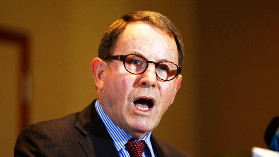 Former ACT Party leader and MagicTalk show radio presenter John Banks (pictured) speaks to the media at the Stamford Plaza.