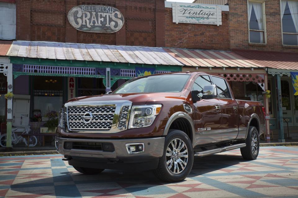 <p><strong>2.50 times</strong> more likely to be stolen than the average 2016–2018 model</p><p>Based on <a href="https://www.caranddriver.com/reviews/a15091901/2016-nissan-titan-xd-long-term-test-review/" rel="nofollow noopener" target="_blank" data-ylk="slk:our experience with the latest Nissan Titan;elm:context_link;itc:0;sec:content-canvas" class="link ">our experience with the latest Nissan Titan</a>, we don't really know why anyone would want to steal one. </p>