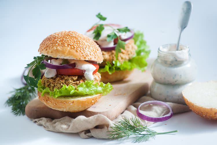 Buffalo Ranch Chickpea Burgers