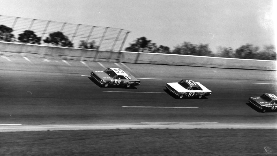 The 1963 Ford Galaxie 500 "Hammer" Mason NASCAR No. 87, racing in 1966.