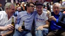 Donald Trump supporters watch the updates at an election gathering in Sydney.Photo: AAP