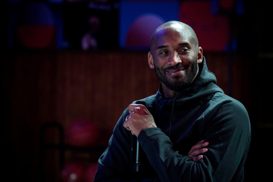 Kobe Bryant attends a promotional event organized by the sports brand Nike on Oct. 21, 2017.