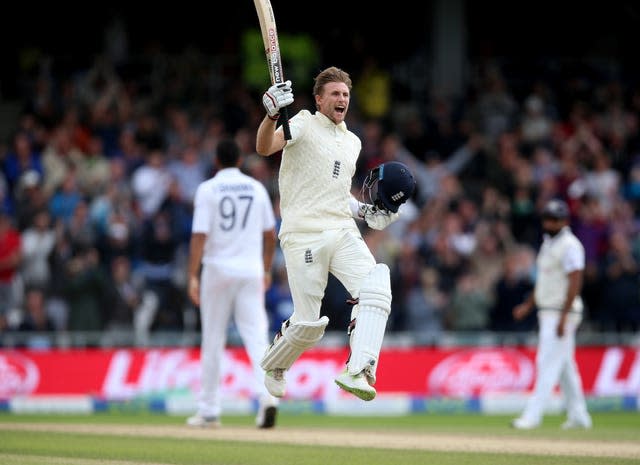 Joe Root celebrates