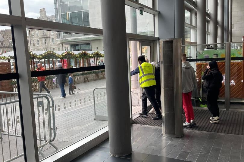 The pair saw youths being escorted out of the shopping centre during their visit