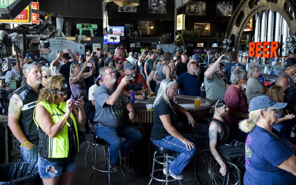 People watch a concert at the Full Throttle Saloon during the 80th Annual Sturgis Motorcycle Rally - Michael Ciaglo/Getty Images