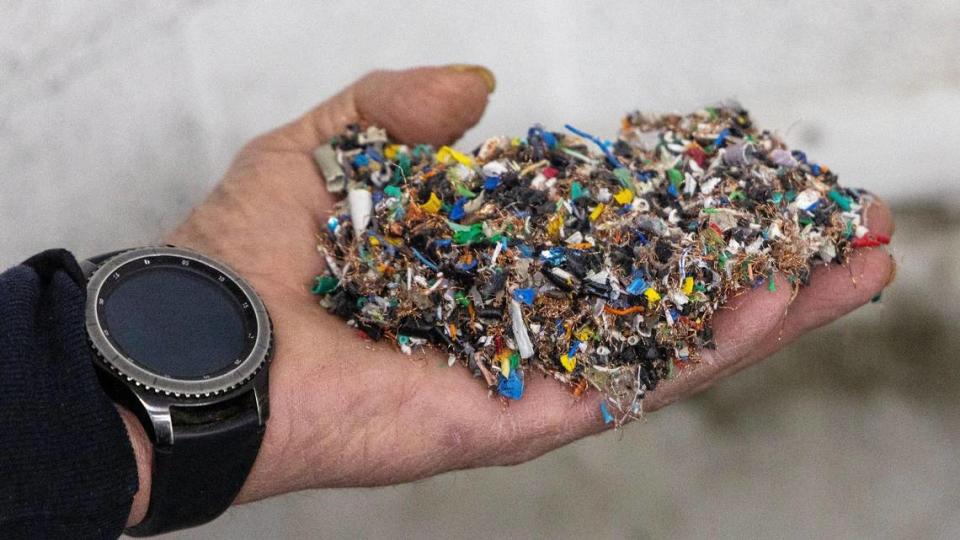 Reuseum Education Program Director Glen Martin holds bits of copper wires cut up from donations at the store in Garden City. Sarah A. Miller/smiller@idahostatesman.com