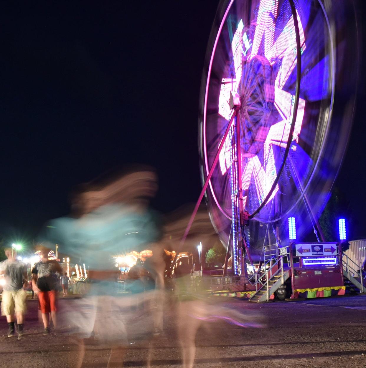 The Ferris wheel lights the night sky at a past Door County Fair, which takes place for the 152nd time from Aug. 9 to 13.