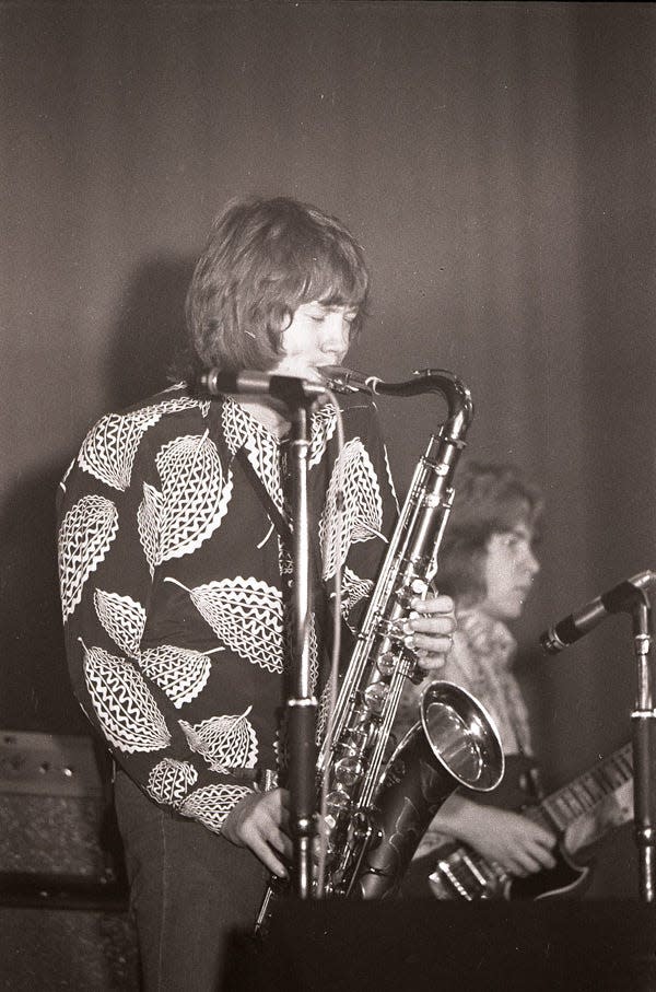 Bobby Keys playing the saxophone in the 1970s.